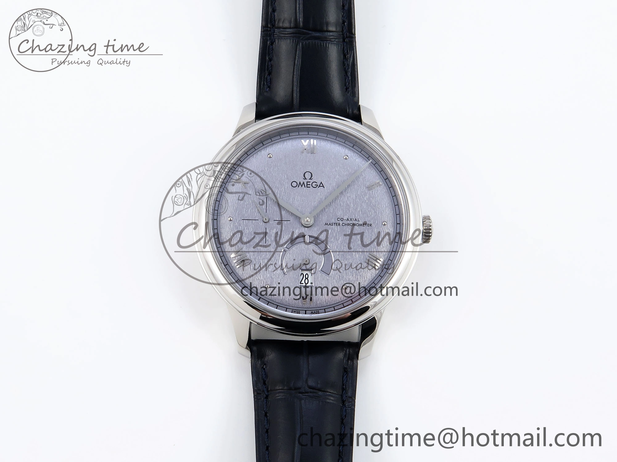 De Ville Power Reserve SS MKF 1:1 Best Edition Blue Textured Dial on Black Leather Strap A Classic 7742
