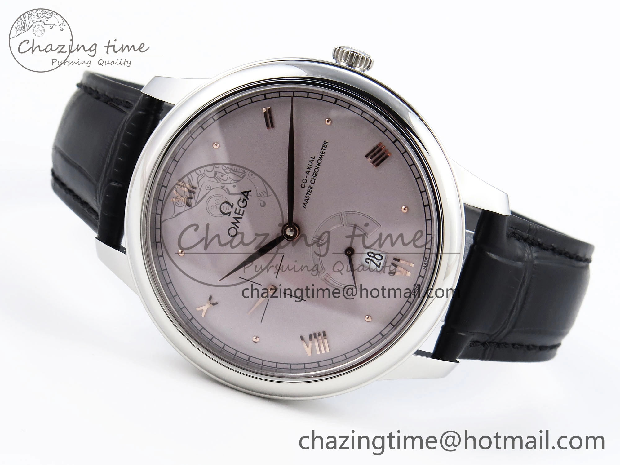 De Ville Power Reserve SS MKF 1:1 Best Edition Purple Dial on Black Leather Strap A Durable 7739