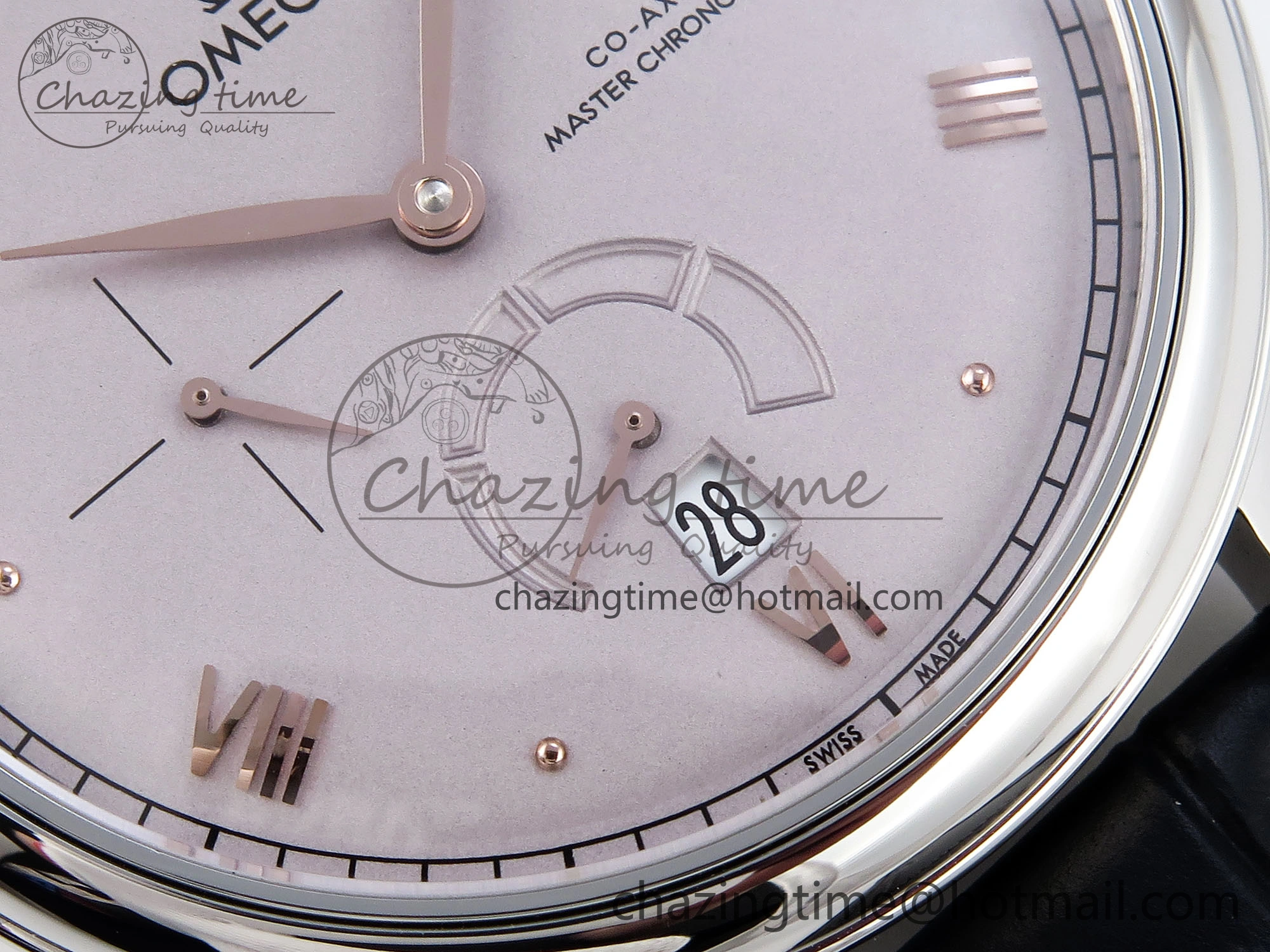 De Ville Power Reserve SS MKF 1:1 Best Edition Purple Dial on Black Leather Strap A Durable 7739