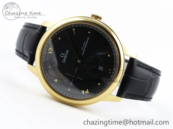 Thermal De Ville Power Reserve YG MKF 1:1 Best Edition Black Dial on Black Leather Strap A 7758