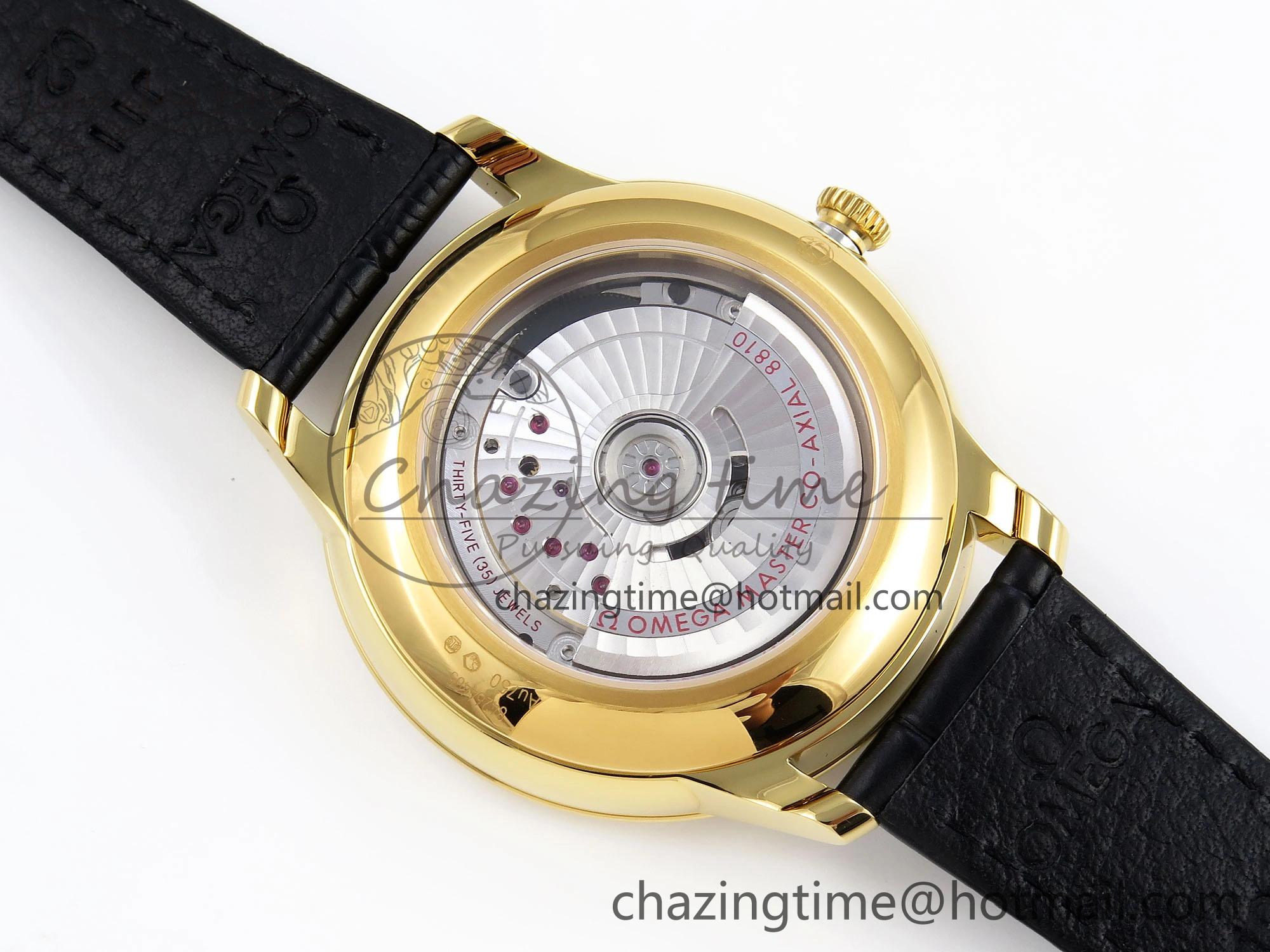 Thermal De Ville Power Reserve YG MKF 1:1 Best Edition Black Dial on Black Leather Strap A 7758