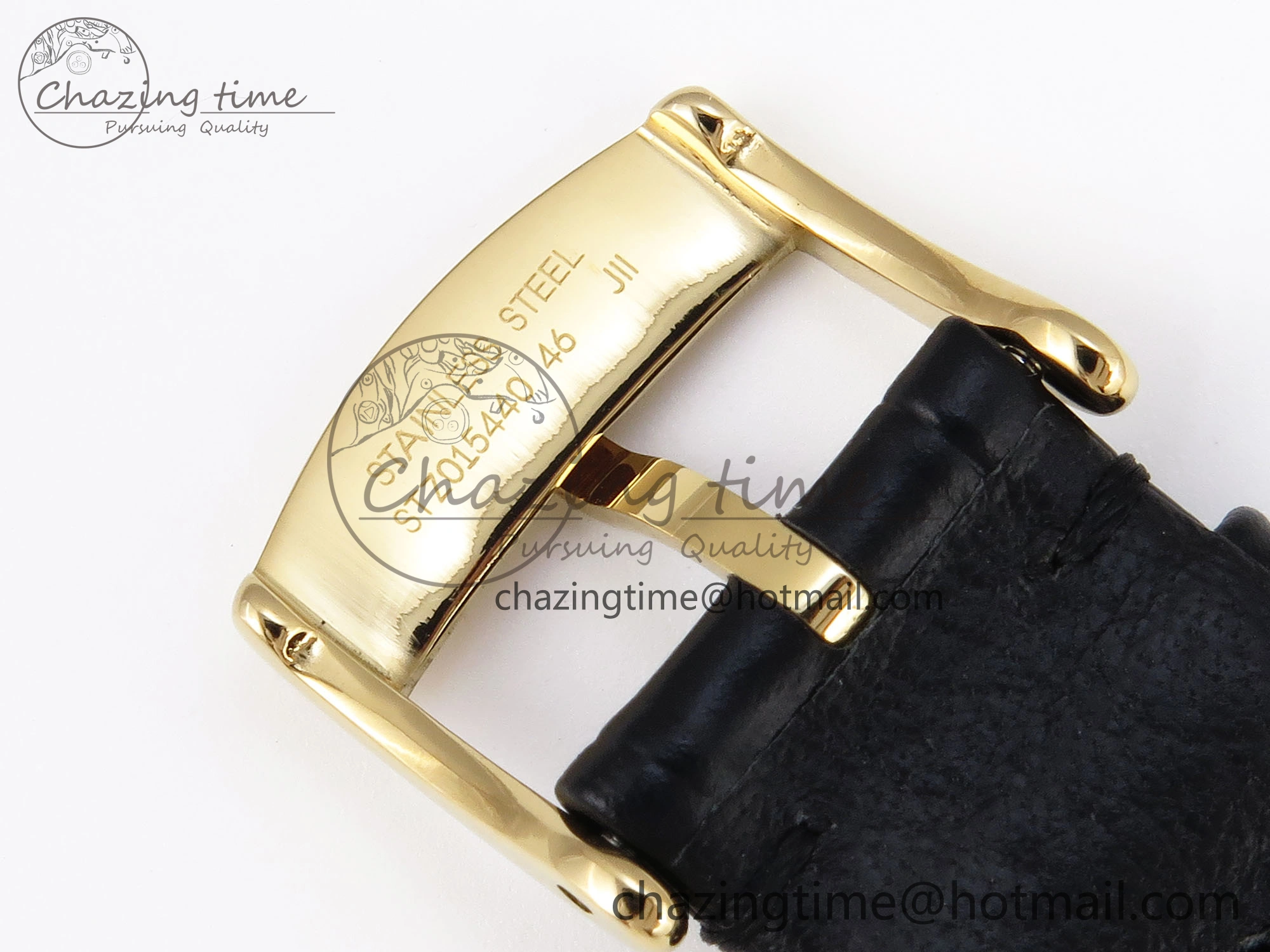 Thermal De Ville Power Reserve YG MKF 1:1 Best Edition Black Dial on Black Leather Strap A 7758