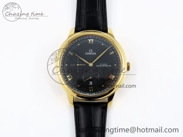 Thermal De Ville Power Reserve YG MKF 1:1 Best Edition Black Dial on Black Leather Strap A 7758