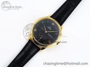 Thermal De Ville Power Reserve YG MKF 1:1 Best Edition Black Dial on Black Leather Strap A 7758