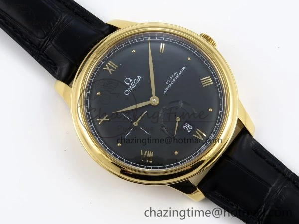 Thermal De Ville Power Reserve YG MKF 1:1 Best Edition Black Dial on Black Leather Strap A 7758