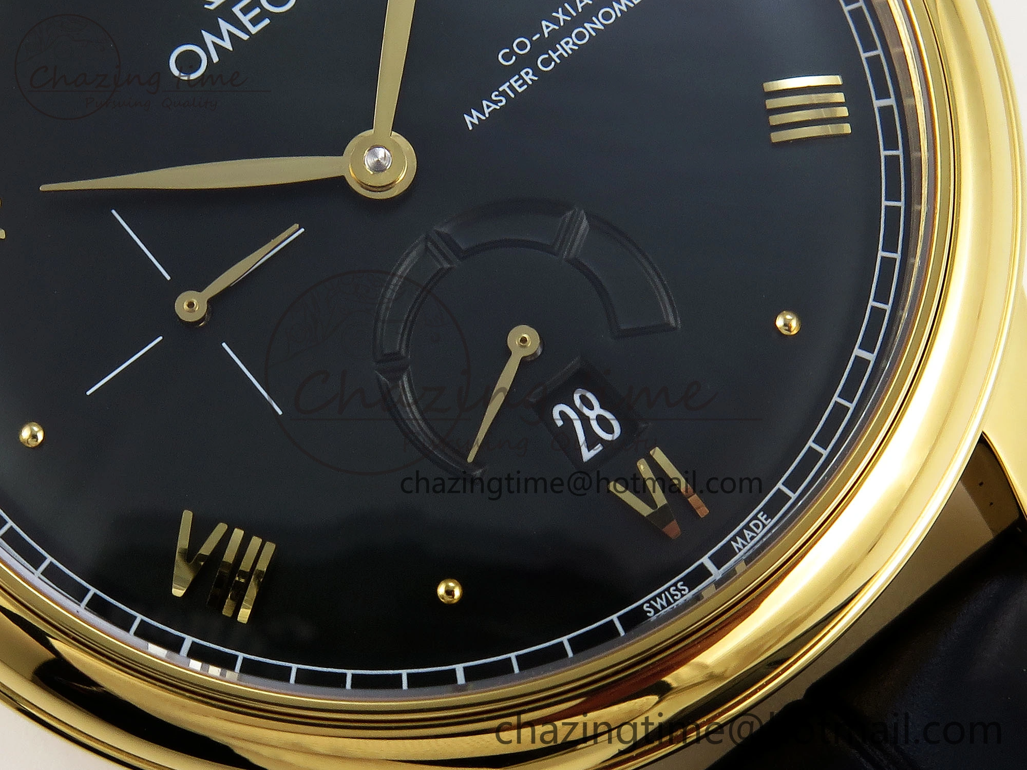 Thermal De Ville Power Reserve YG MKF 1:1 Best Edition Black Dial on Black Leather Strap A 7758