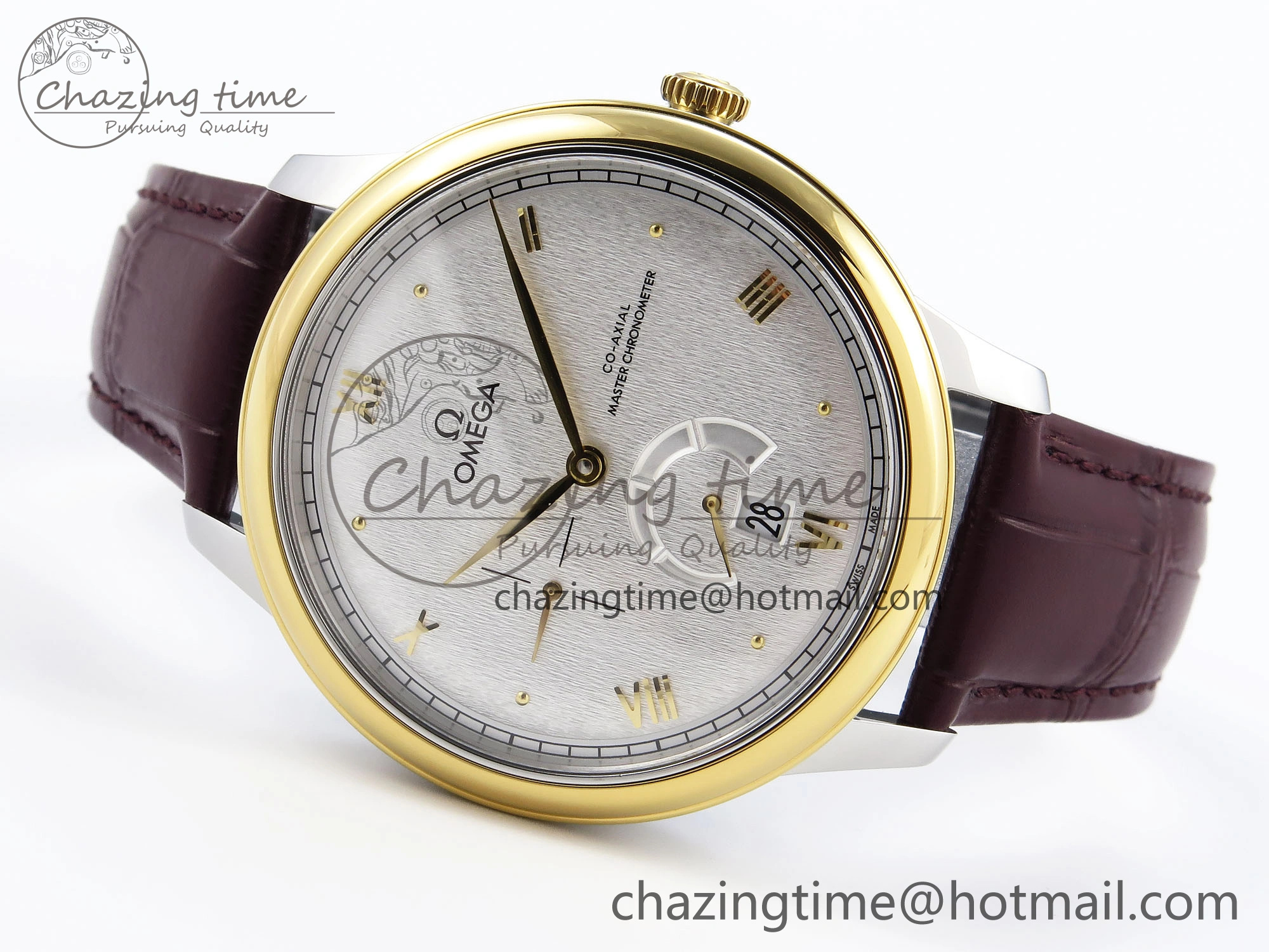 De Ville Power Reserve YG MKF 1:1 Best Edition White Dial on Brown Leather Strap A Colorful 7755