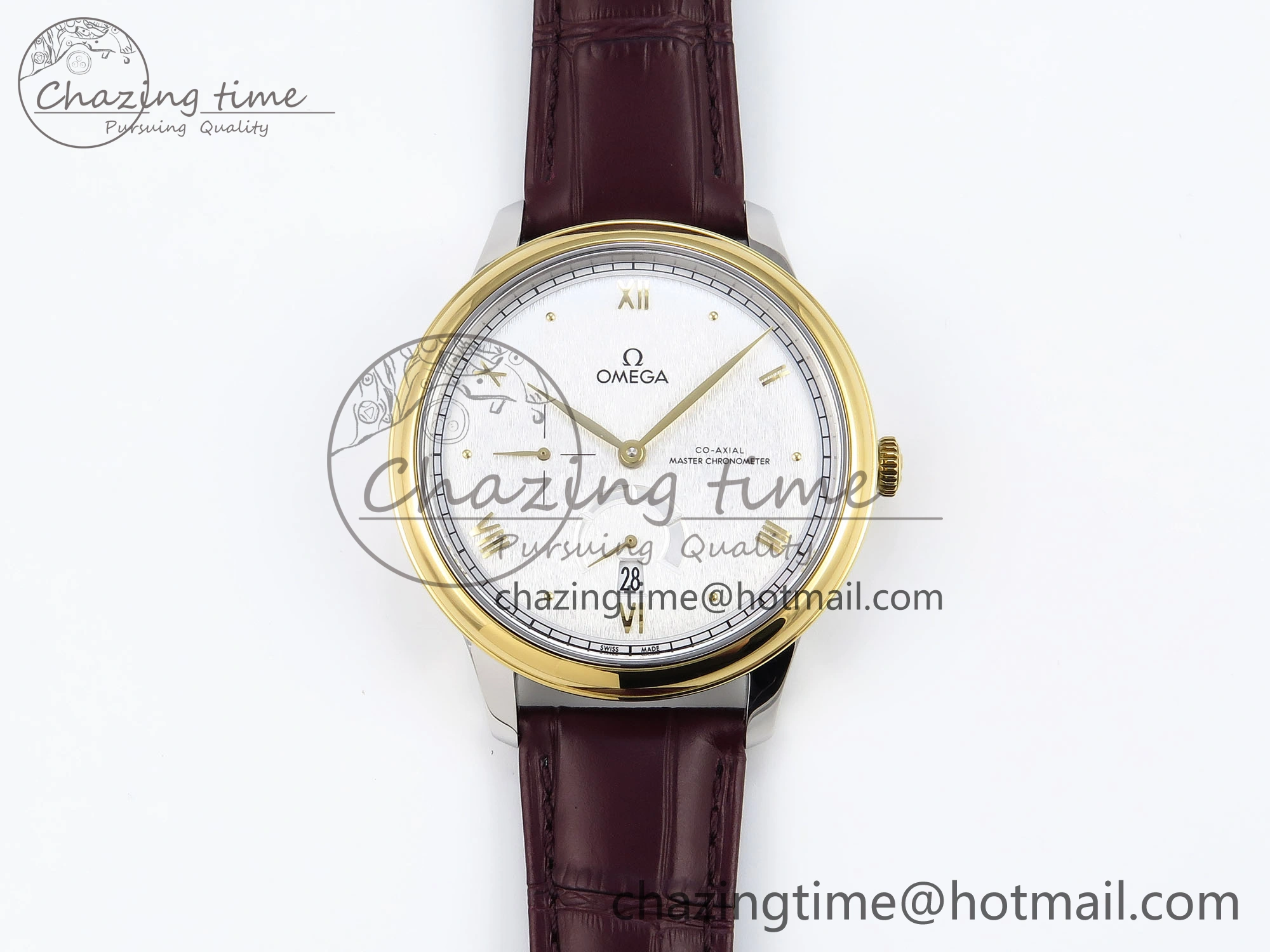 De Ville Power Reserve YG MKF 1:1 Best Edition White Dial on Brown Leather Strap A Colorful 7755