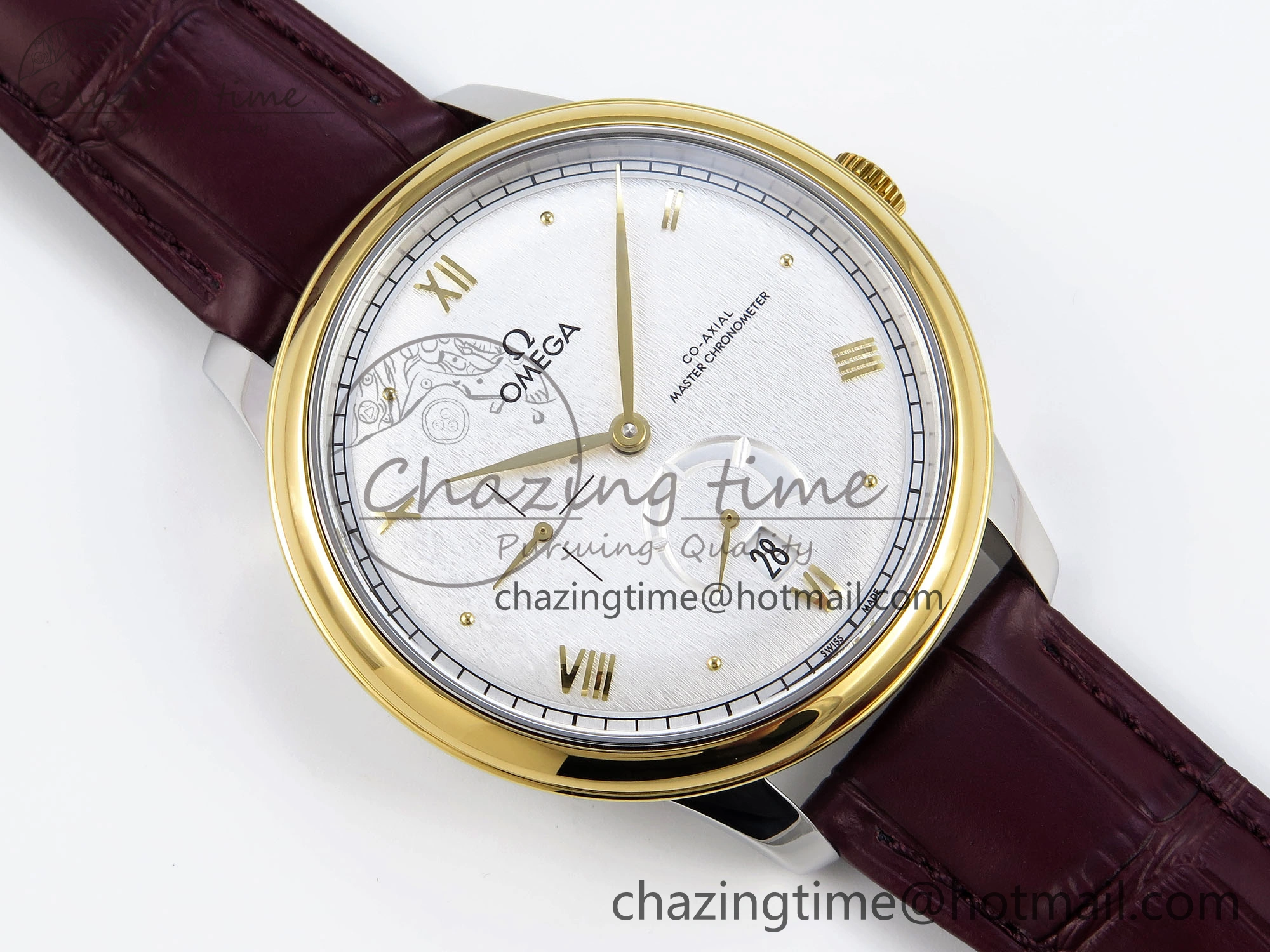 De Ville Power Reserve YG MKF 1:1 Best Edition White Dial on Brown Leather Strap A Colorful 7755