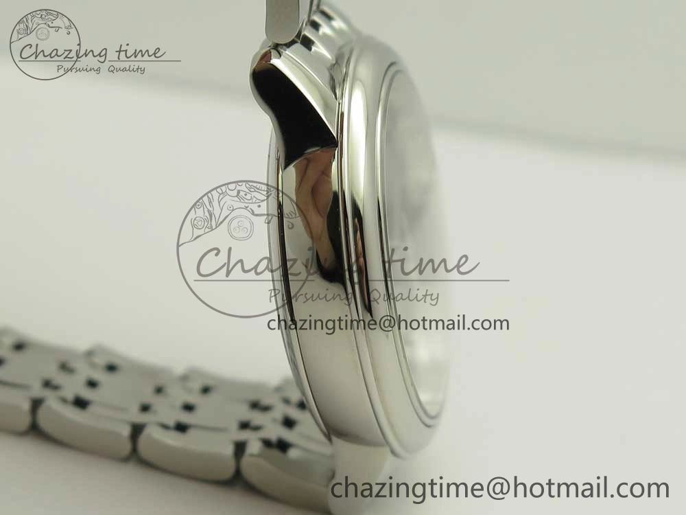 Affordable De Ville Prestige Ladies 32.7mm SS MKF 1:1 Best Edition Blue Dial Diamonds Markers on SS Bracelet MIYOTA 7972