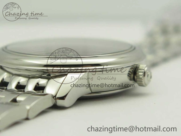 Affordable De Ville Prestige Ladies 32.7mm SS MKF 1:1 Best Edition Blue Dial Diamonds Markers on SS Bracelet MIYOTA 7972
