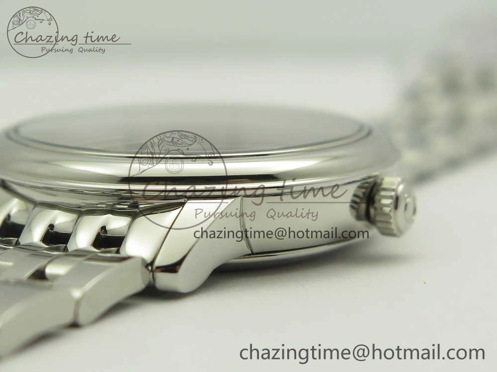 Affordable De Ville Prestige Ladies 32.7mm SS MKF 1:1 Best Edition Blue Dial Diamonds Markers on SS Bracelet MIYOTA 7972
