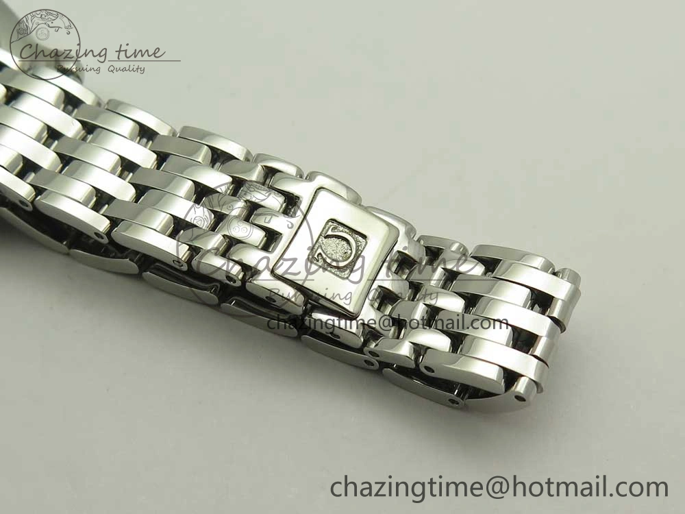 Affordable De Ville Prestige Ladies 32.7mm SS MKF 1:1 Best Edition Blue Dial Diamonds Markers on SS Bracelet MIYOTA 7972
