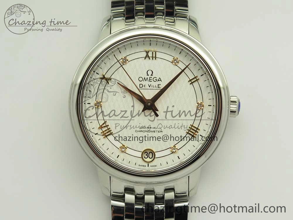 De Ville Prestige Ladies 32.7mm SS MKF 1:1 Best Edition White Dial RG Markers on SS Bracelet MIYOTA Soft 7970