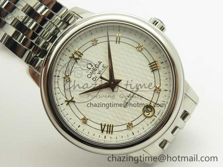 De Ville Prestige Ladies 32.7mm SS MKF 1:1 Best Edition White Dial RG Markers on SS Bracelet MIYOTA Soft 7970