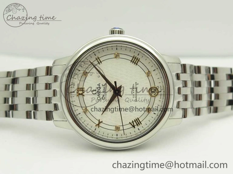 De Ville Prestige Ladies 32.7mm SS MKF 1:1 Best Edition White Dial RG Markers on SS Bracelet MIYOTA Soft 7970