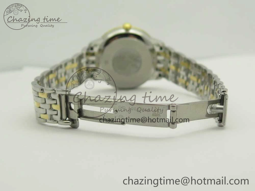 Trendy De Ville Prestige Ladies 32.7mm SS MKF 1:1 Best Edition White Dial Roman Markers on SS YG Bracelet MIYOTA 10627