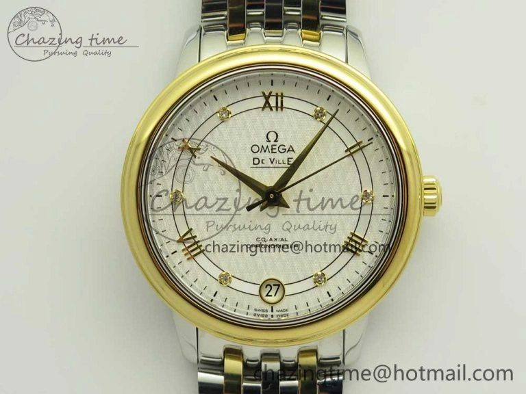 De Ville Prestige Ladies 32.7mm SS MKF 1:1 Best Edition White Dial Roman Markers on SS YG Bracelet MIYOTA SoftTouch 7965