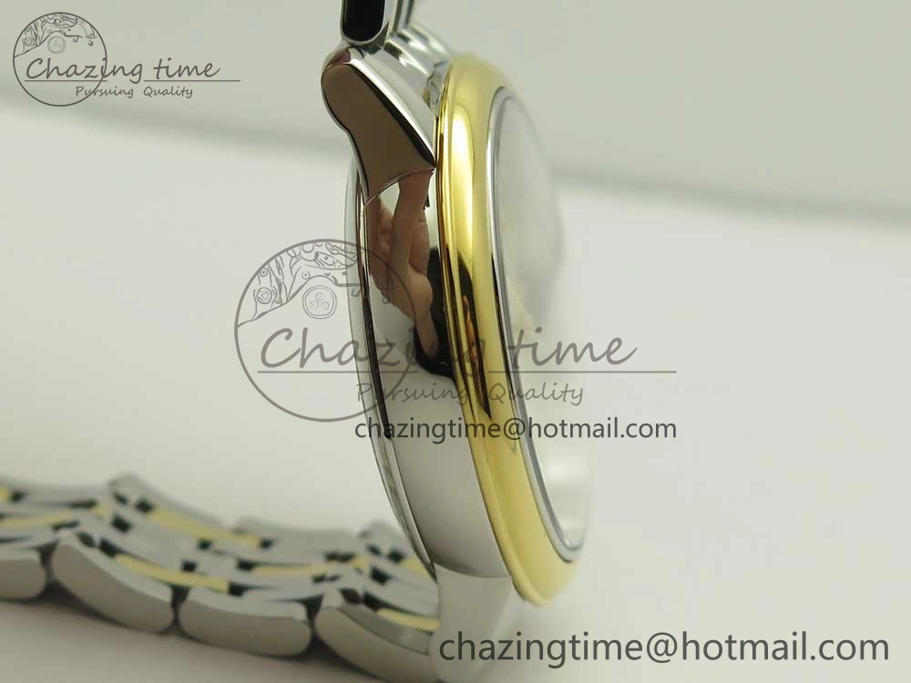 Trendy De Ville Prestige Ladies 32.7mm SS MKF 1:1 Best Edition White Dial Roman Markers on SS YG Bracelet MIYOTA 10627