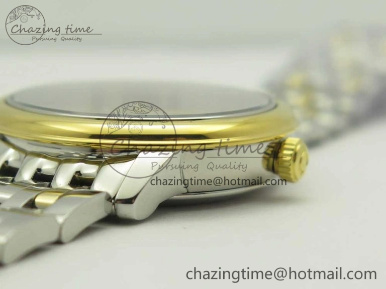 Trendy De Ville Prestige Ladies 32.7mm SS MKF 1:1 Best Edition White Dial Roman Markers on SS YG Bracelet MIYOTA 10627