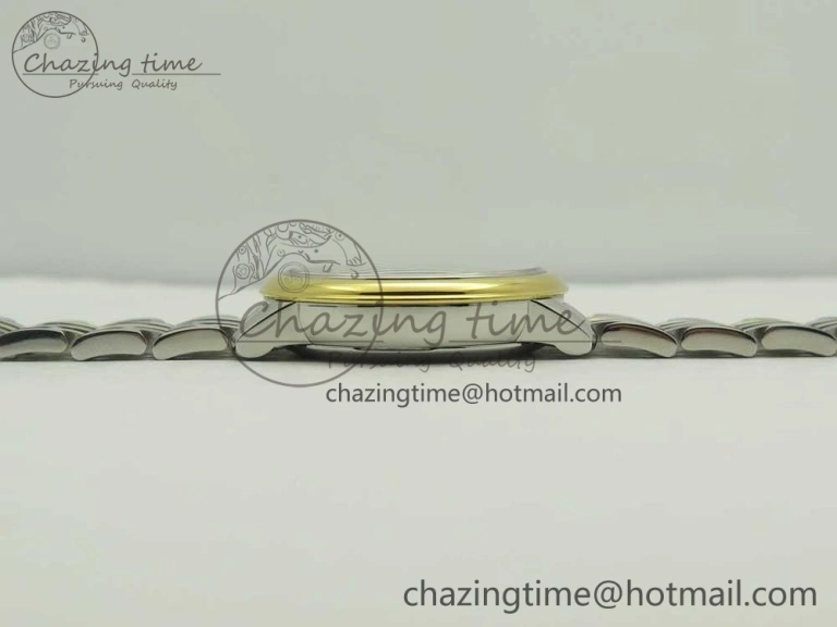 Trendy De Ville Prestige Ladies 32.7mm SS MKF 1:1 Best Edition White Dial Roman Markers on SS YG Bracelet MIYOTA 10627