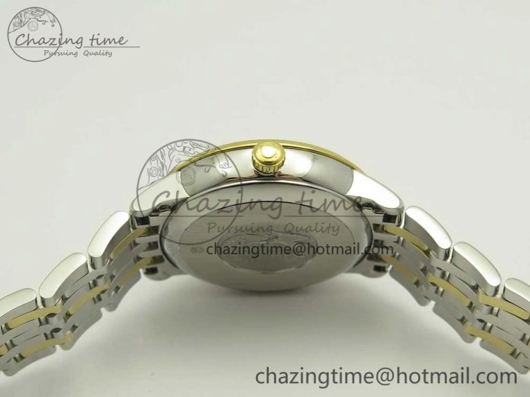 Trendy De Ville Prestige Ladies 32.7mm SS MKF 1:1 Best Edition White Dial Roman Markers on SS YG Bracelet MIYOTA 10627