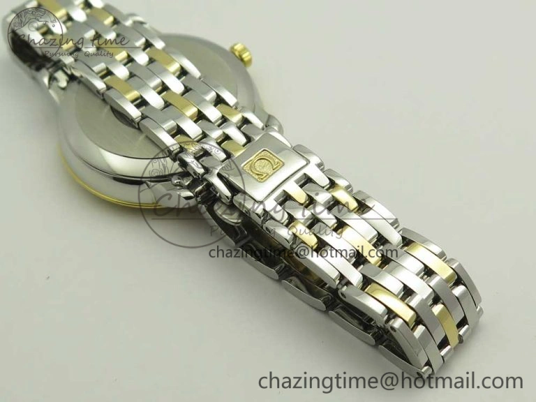 Trendy De Ville Prestige Ladies 32.7mm SS MKF 1:1 Best Edition White Dial Roman Markers on SS YG Bracelet MIYOTA 10627