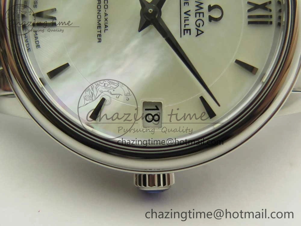Effortless De Ville Prestige Ladies 32.7mm SS MKF 1:1 Best Edition White Dial SS Markers on SS Bracelet MIYOTA 7971