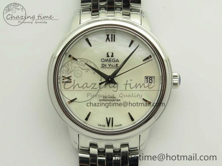 Effortless De Ville Prestige Ladies 32.7mm SS MKF 1:1 Best Edition White Dial SS Markers on SS Bracelet MIYOTA 7971