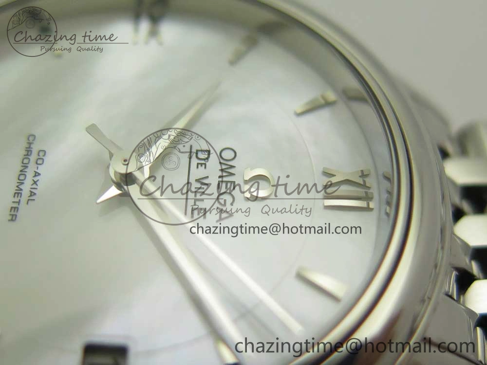 Effortless De Ville Prestige Ladies 32.7mm SS MKF 1:1 Best Edition White Dial SS Markers on SS Bracelet MIYOTA 7971
