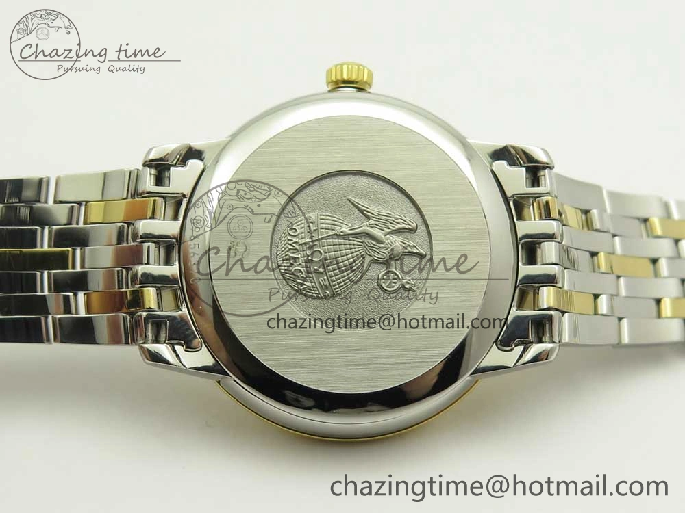 De Ville Prestige Ladies 32.7mm SS MKF 1:1 Best Edition White MOP Dial Diamonds Markers on SS YG Bracelet MIYOTA UrbanStyle 7968