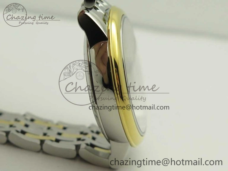 De Ville Prestige Ladies 32.7mm SS MKF 1:1 Best Edition White MOP Dial Diamonds Markers on SS YG Bracelet MIYOTA UrbanStyle 7968