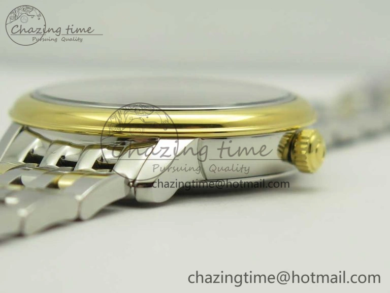 De Ville Prestige Ladies 32.7mm SS MKF 1:1 Best Edition White MOP Dial Roman Markers on SS YG Bracelet MIYOTA Unique 10635