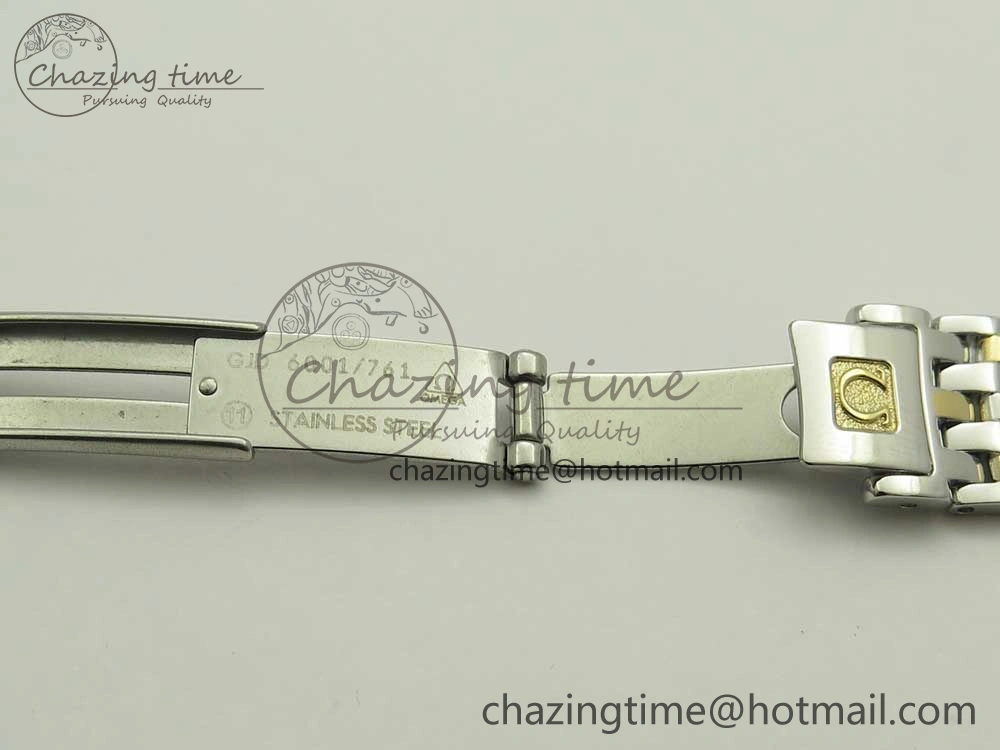 De Ville Prestige Ladies 32.7mm SS MKF 1:1 Best Edition White MOP Dial Roman Markers on SS YG Bracelet MIYOTA Unique 10635