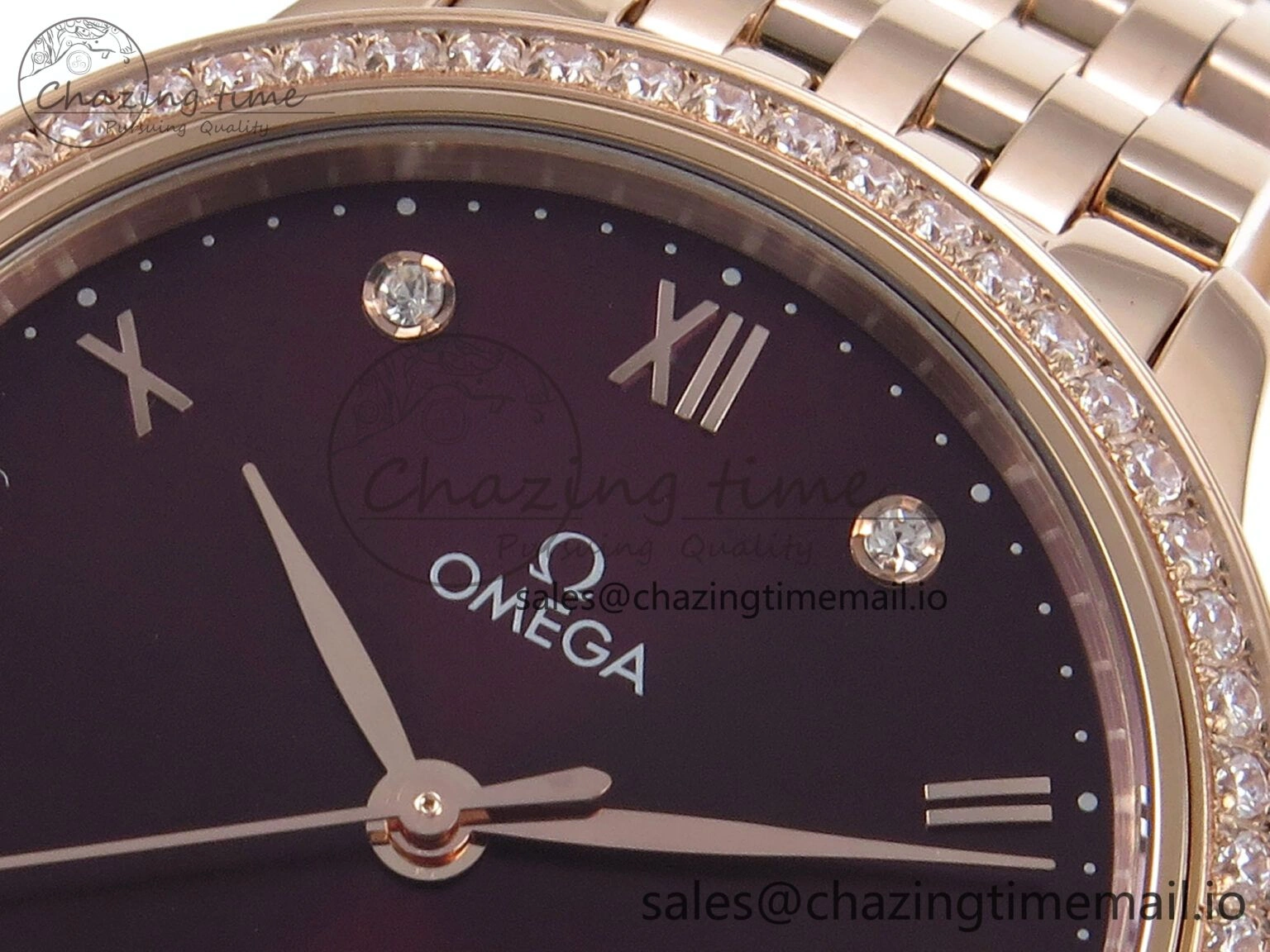 De Ville Prestige Ladies RG VSF 1:1 Best Edition Brown Diamonds Dial on RG Bracelet A EasyMatch 7681