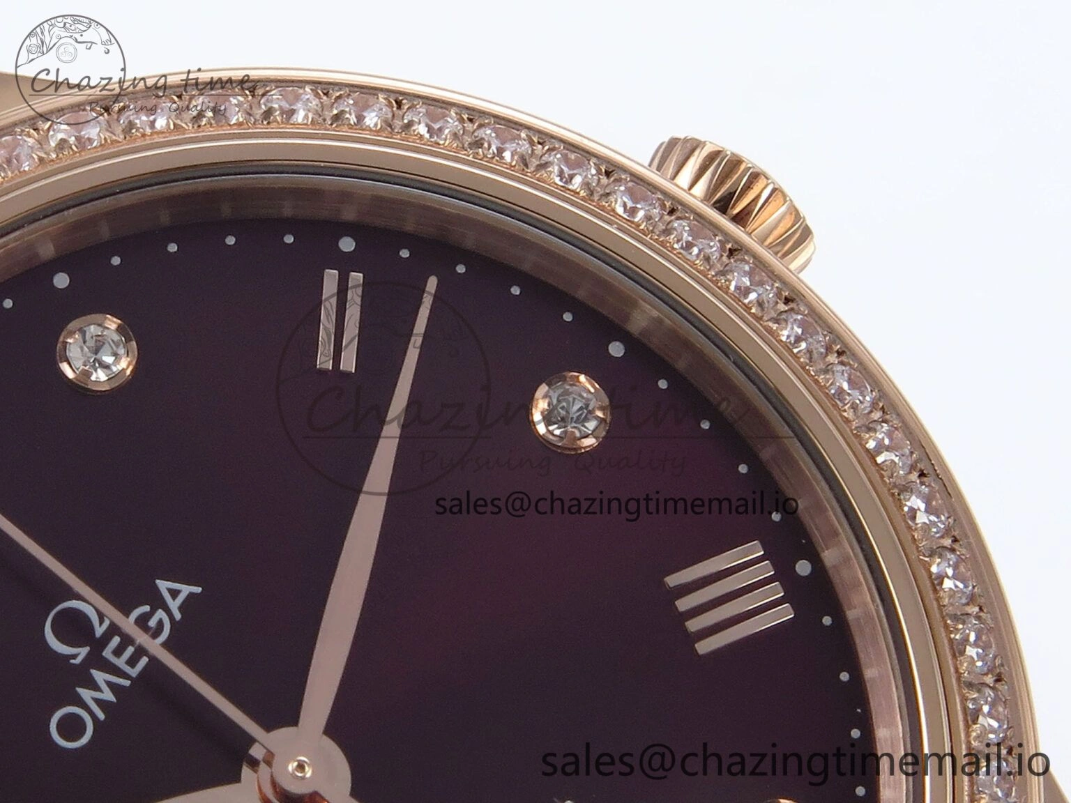 De Ville Prestige Ladies RG VSF 1:1 Best Edition Brown Diamonds Dial on RG Bracelet A EasyMatch 7681