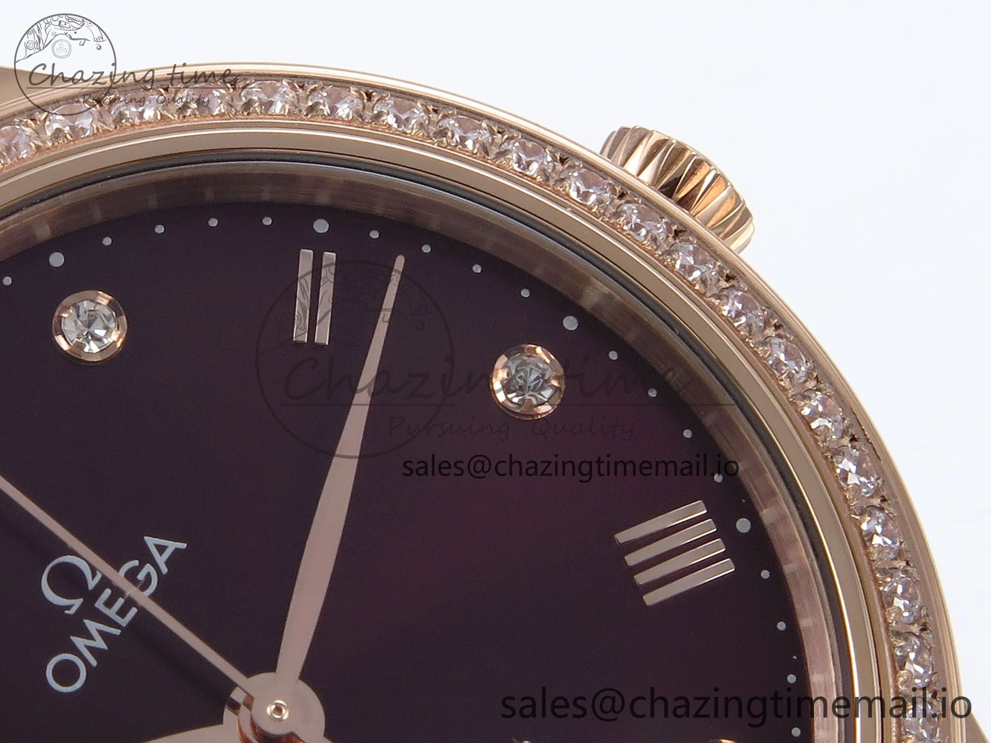 De Ville Prestige Ladies RG VSF 1:1 Best Edition Brown Diamonds Dial on RG Bracelet A EasyMatch 7681