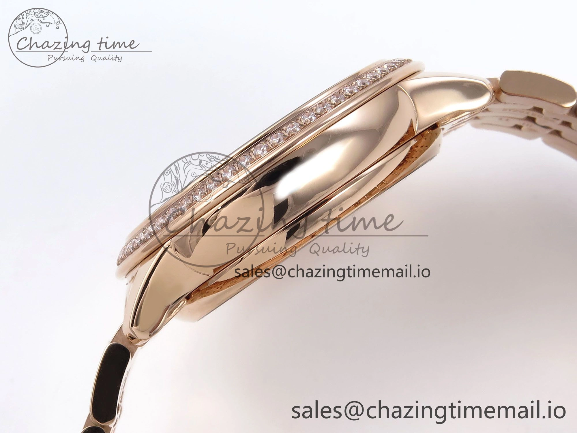 De Ville Prestige Ladies RG VSF 1:1 Best Edition Brown Diamonds Dial on RG Bracelet A EasyMatch 7681