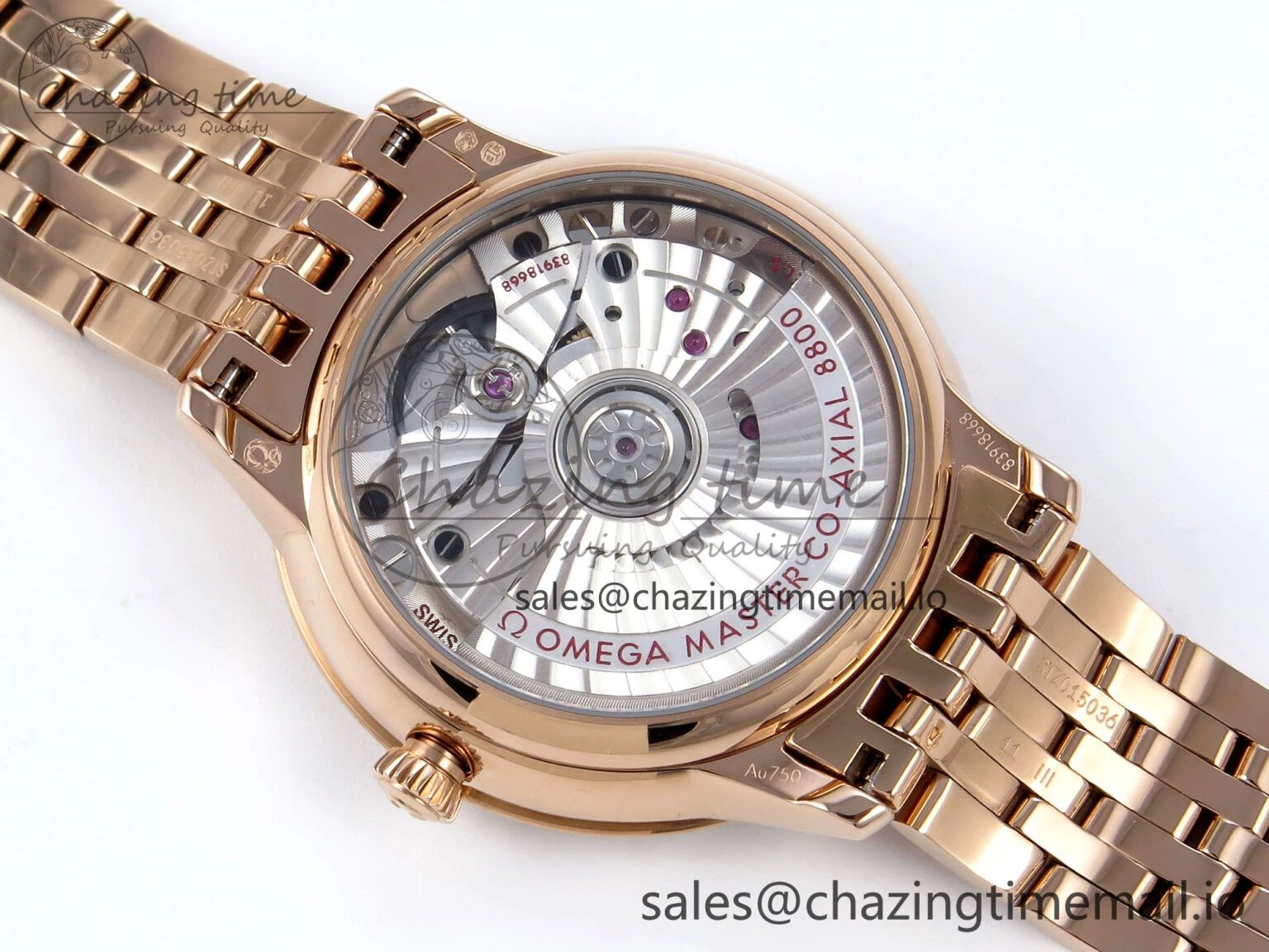 De Ville Prestige Ladies RG VSF 1:1 Best Edition Brown Diamonds Dial on RG Bracelet A EasyMatch 7681