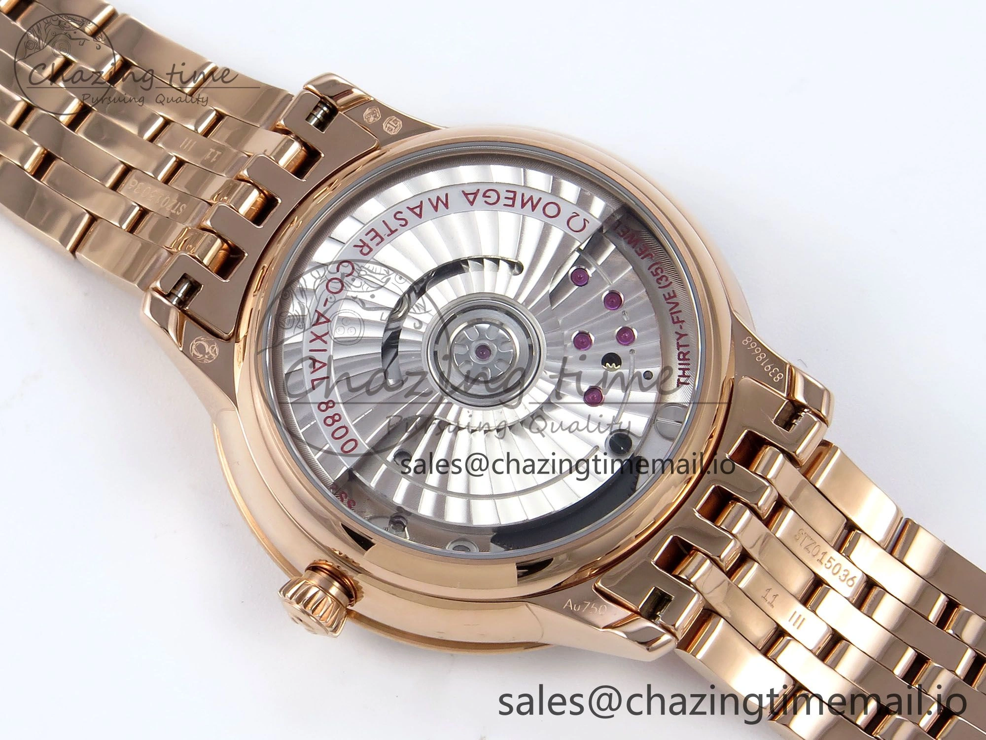 De Ville Prestige Ladies RG VSF 1:1 Best Edition Brown Diamonds Dial on RG Bracelet A EasyMatch 7681