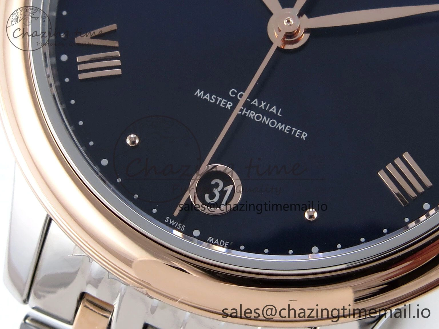 De Ville Prestige Ladies SS RG VSF 1:1 Best Edition Blue Dial on SS RG Bracelet A Lightweight 7683