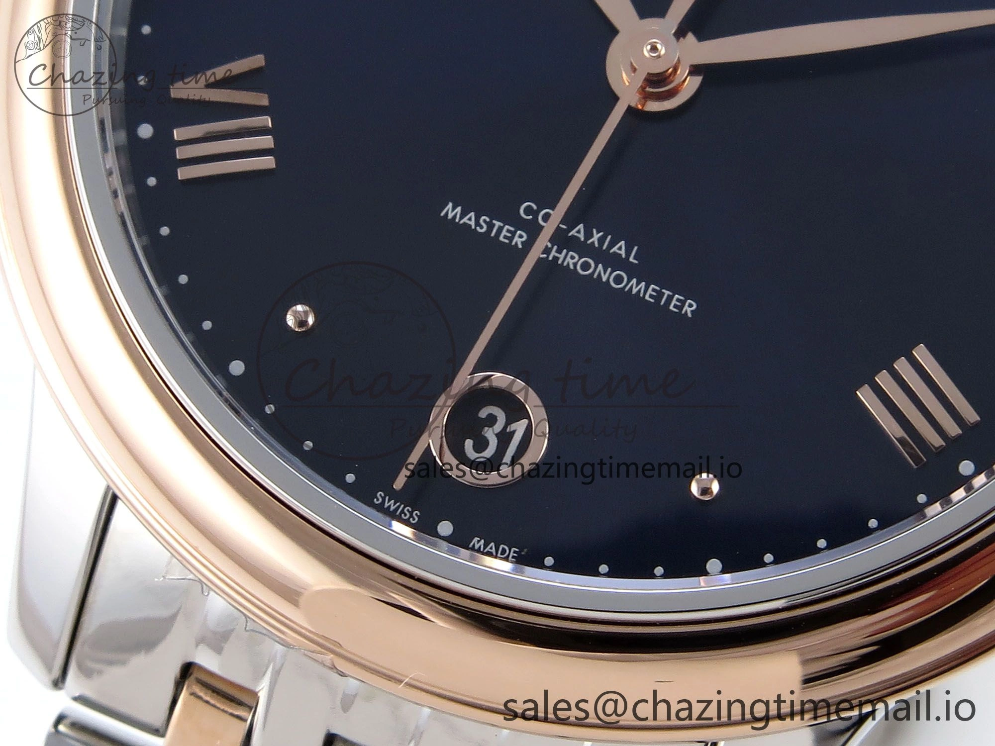 De Ville Prestige Ladies SS RG VSF 1:1 Best Edition Blue Dial on SS RG Bracelet A Lightweight 7683
