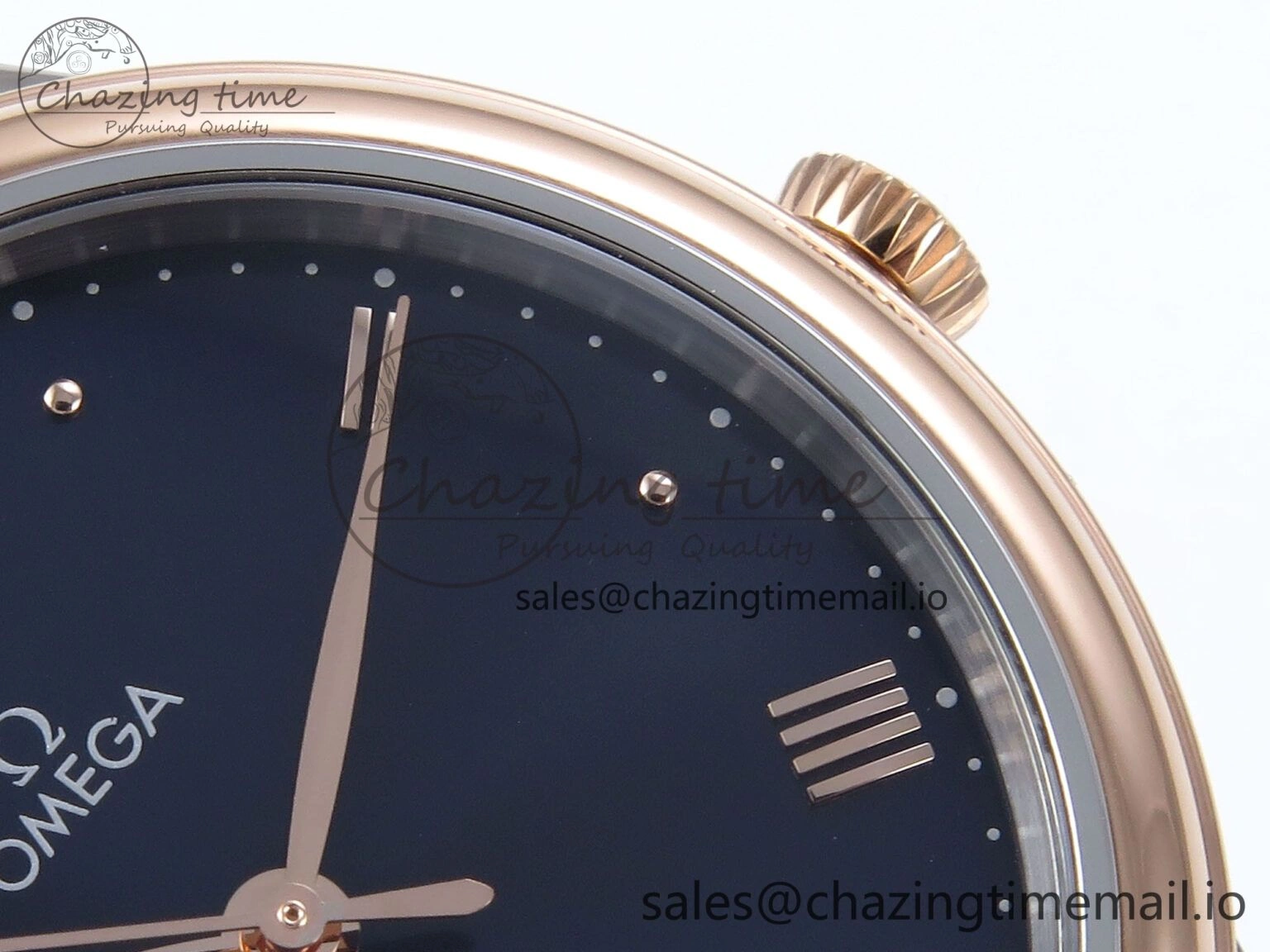 De Ville Prestige Ladies SS RG VSF 1:1 Best Edition Blue Dial on SS RG Bracelet A Lightweight 7683