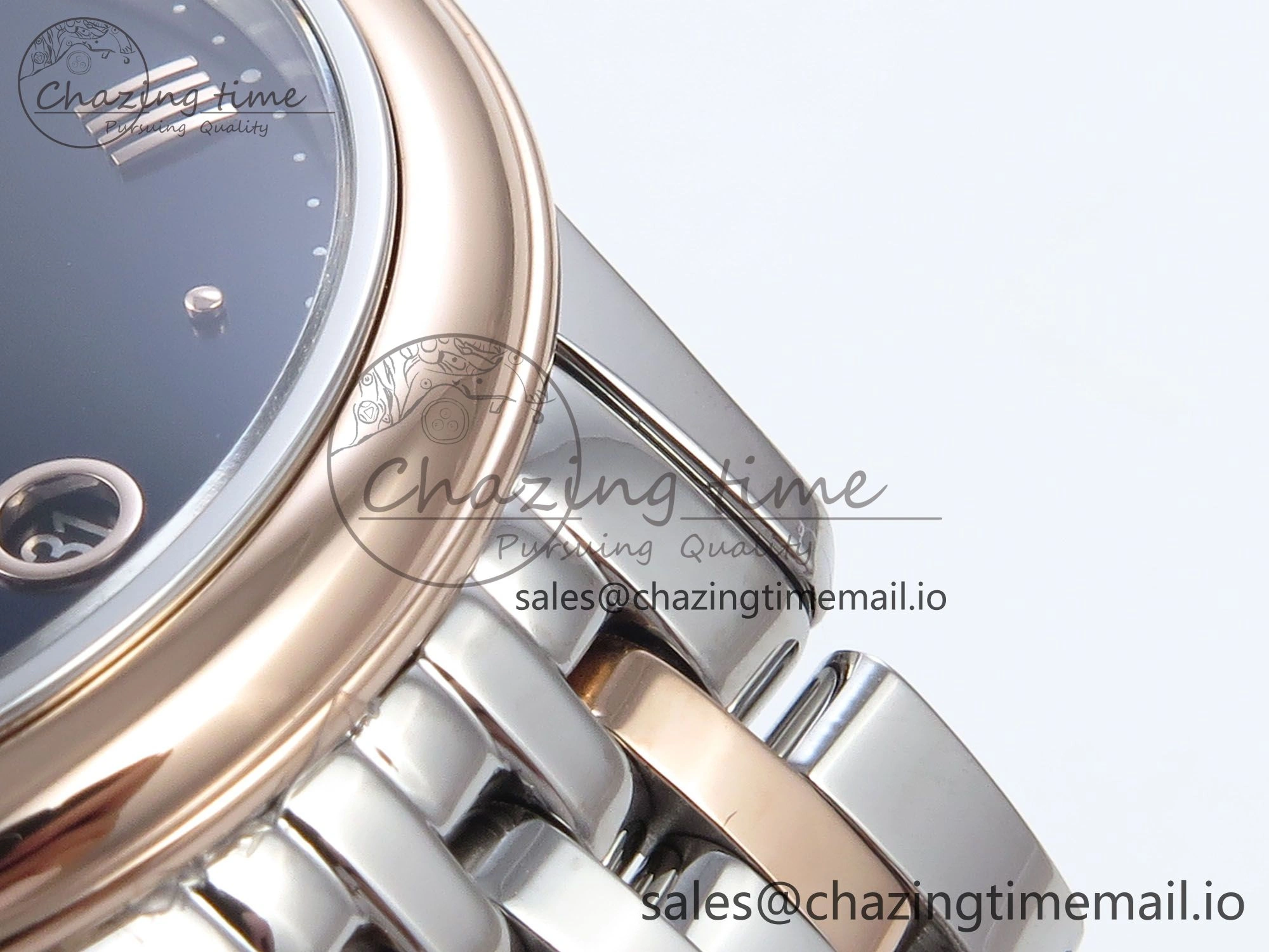 De Ville Prestige Ladies SS RG VSF 1:1 Best Edition Blue Dial on SS RG Bracelet A Lightweight 7683