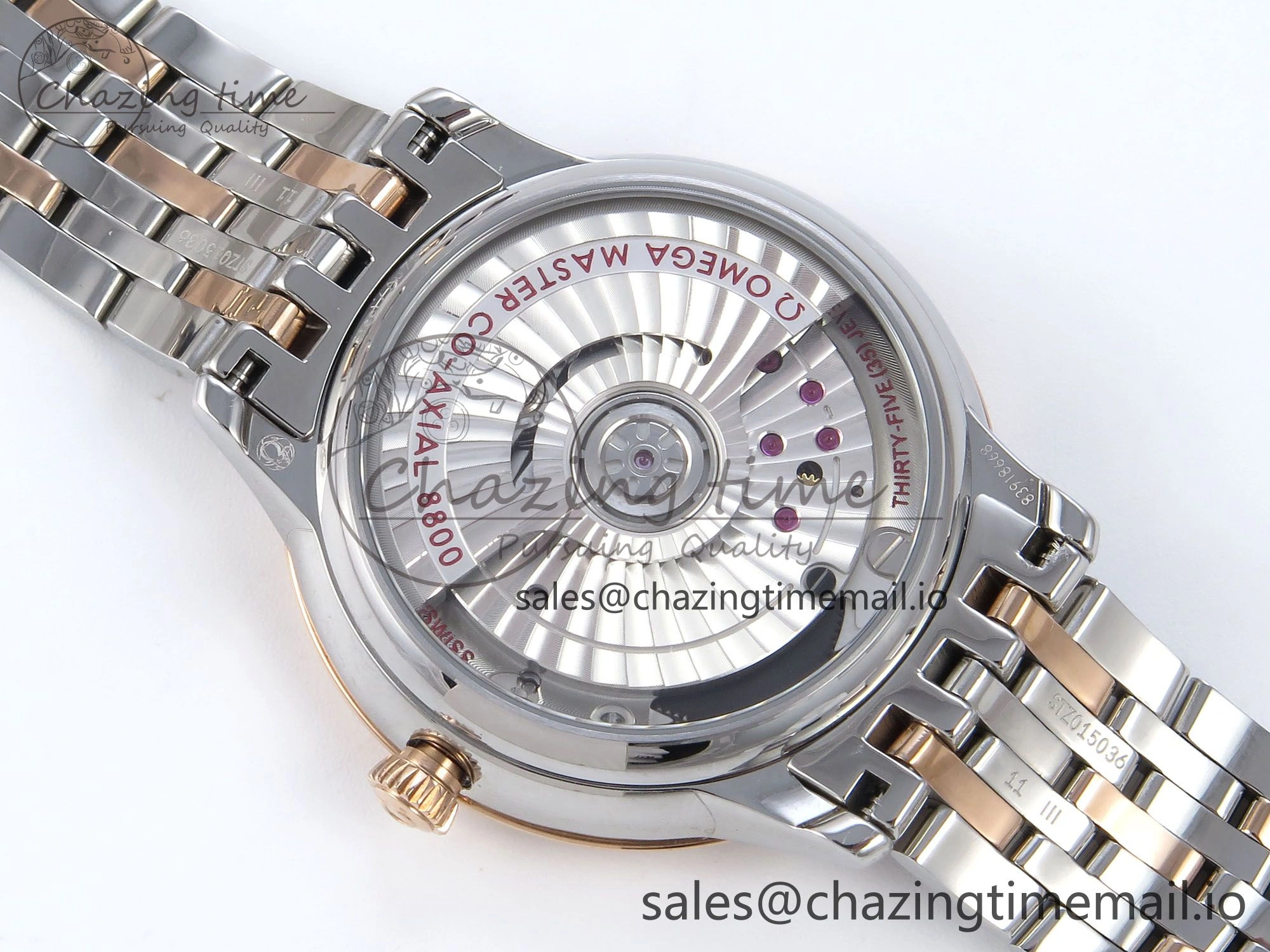De Ville Prestige Ladies SS RG VSF 1:1 Best Edition Blue Dial on SS RG Bracelet A Lightweight 7683
