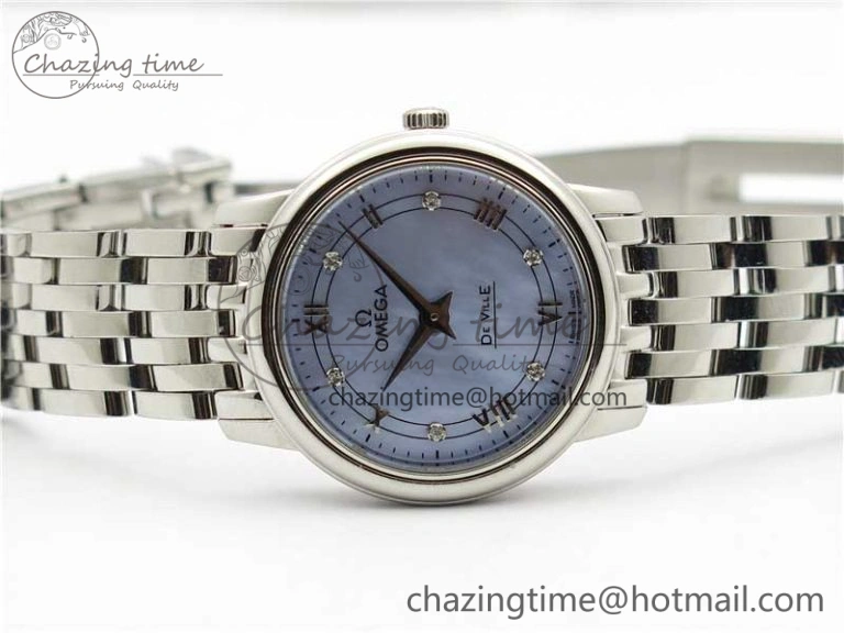 De Ville Prestige Quartz 27.4 mm SS ZF 1:1 Best Edition Blue Dial on SS Bracelet Jap Quartz Tailored 10480