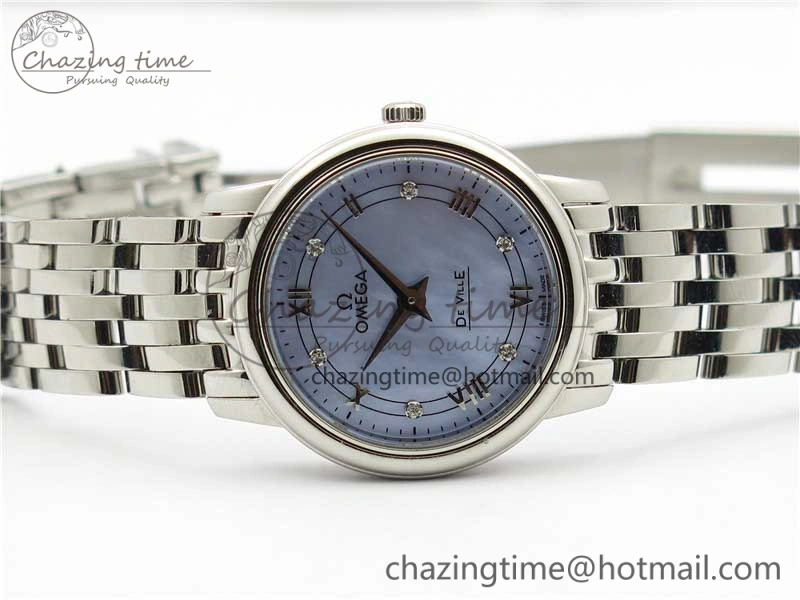 De Ville Prestige Quartz 27.4 mm SS ZF 1:1 Best Edition Blue Dial on SS Bracelet Jap Quartz Tailored 10480