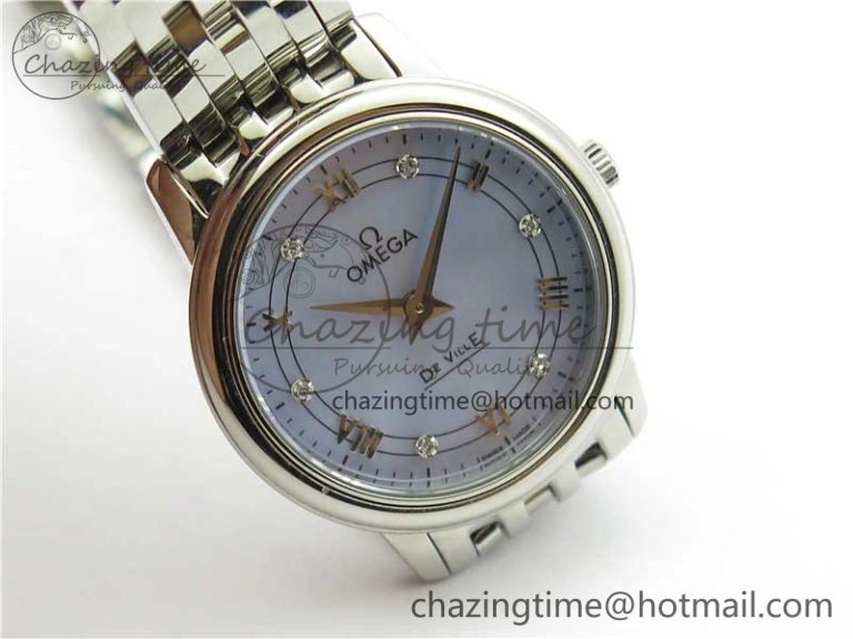 De Ville Prestige Quartz 27.4 mm SS ZF 1:1 Best Edition Blue Dial on SS Bracelet Jap Quartz Tailored 10480