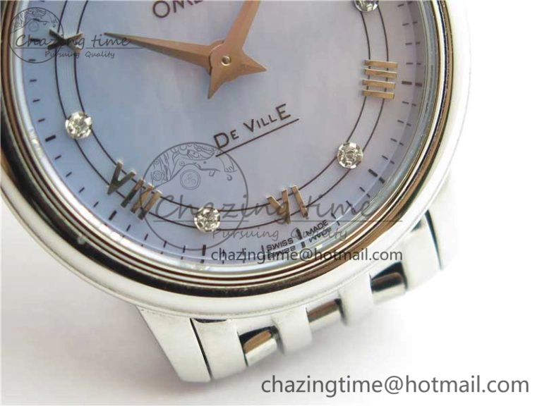 De Ville Prestige Quartz 27.4 mm SS ZF 1:1 Best Edition Blue Dial on SS Bracelet Jap Quartz Tailored 10480