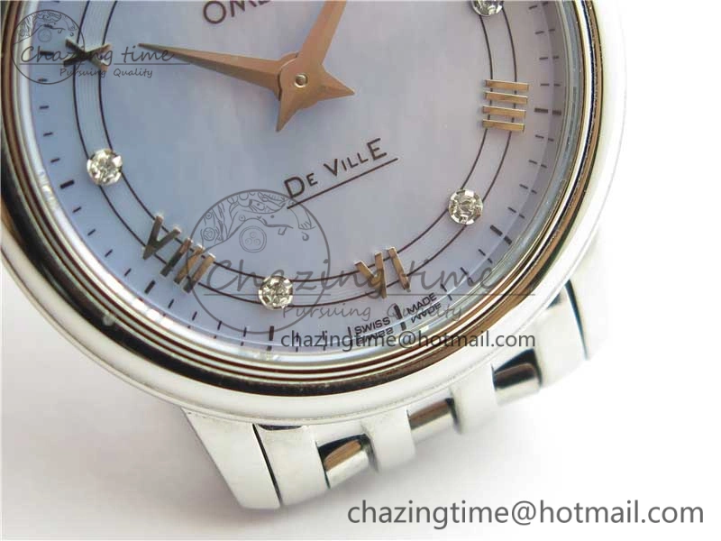 De Ville Prestige Quartz 27.4 mm SS ZF 1:1 Best Edition Blue Dial on SS Bracelet Jap Quartz Tailored 10480